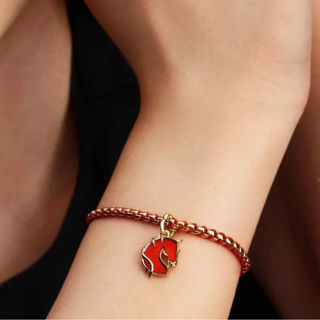 Pandora : Red Fire Horse Murano Glass Dangle Charm - Image 4