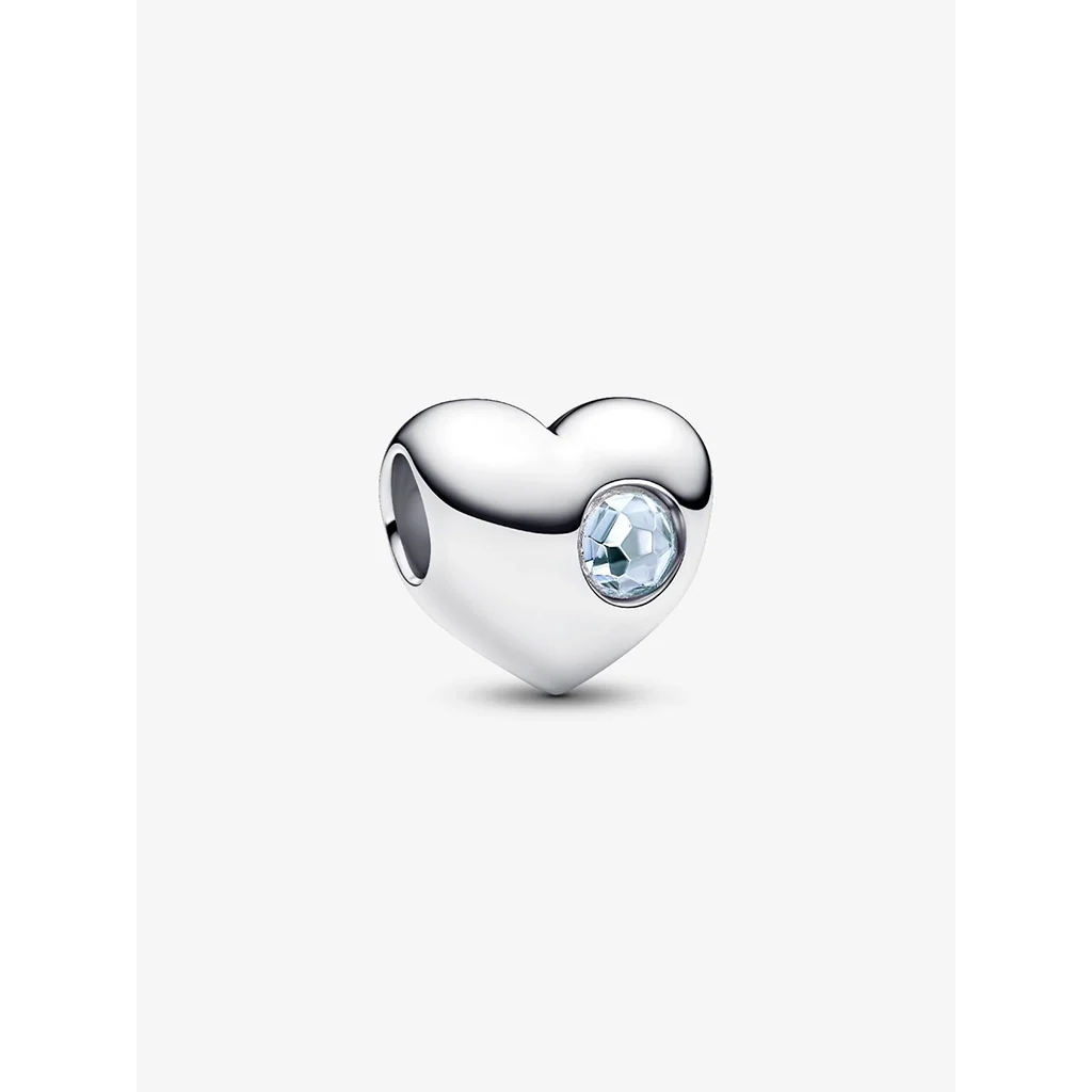 PANDORA : Sea Aqua Blue Stone Heart Charm