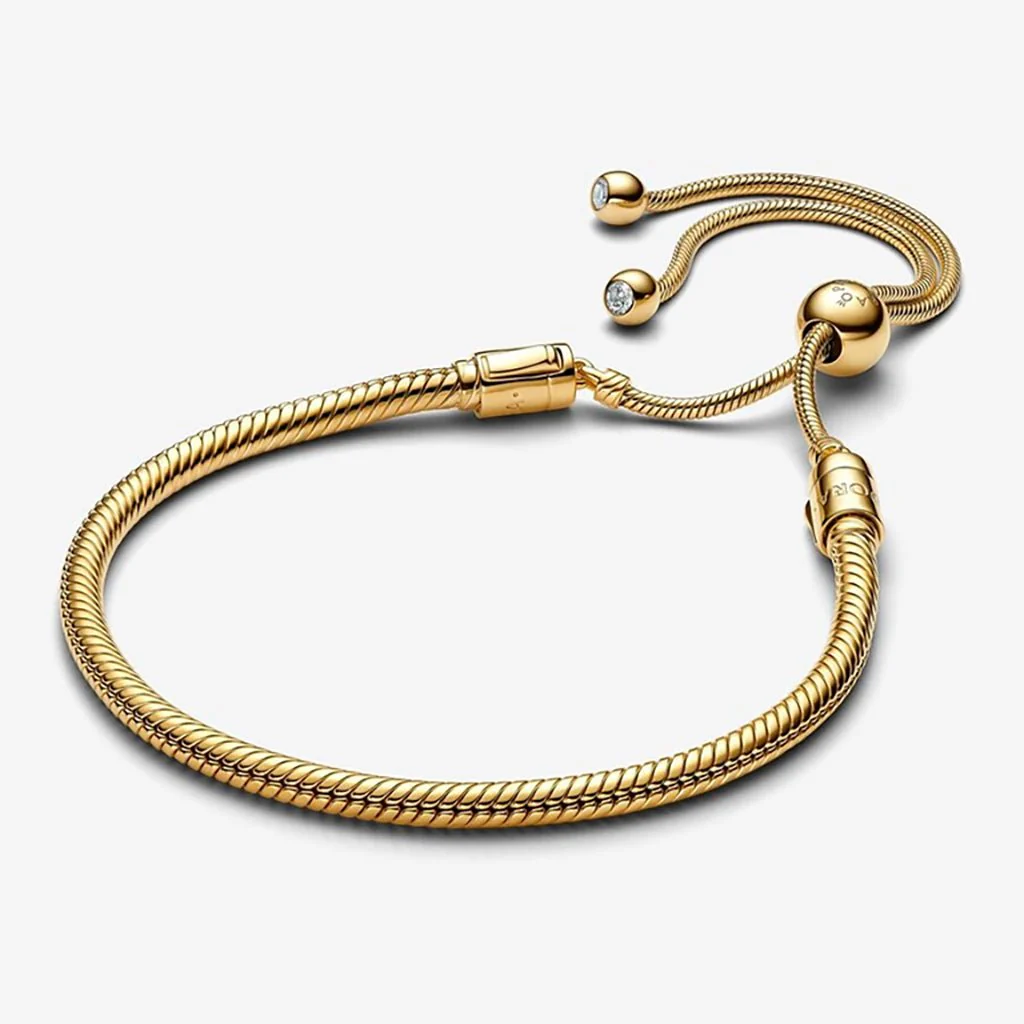 PANDORA : Snake Chain Slider Bracelet - Gold
