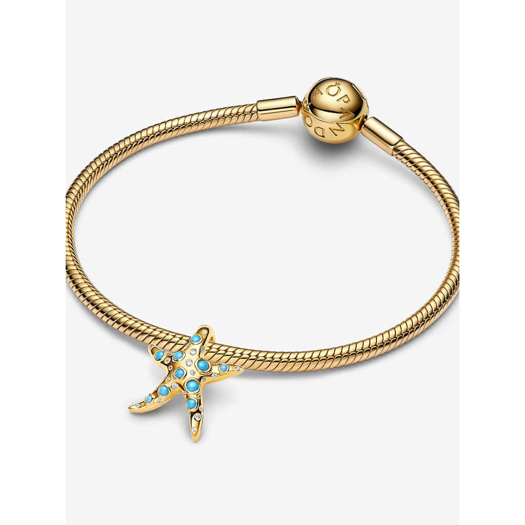 PANDORA : Sparkling Blue Starfish Dangle Charm - Image 2
