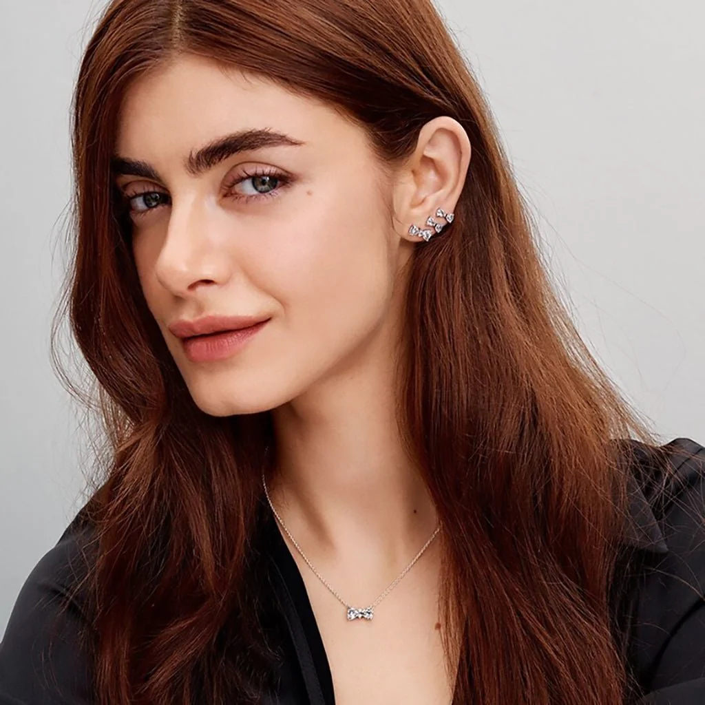 PANDORA : Sparkling Bow Stud Earrings - Image 3