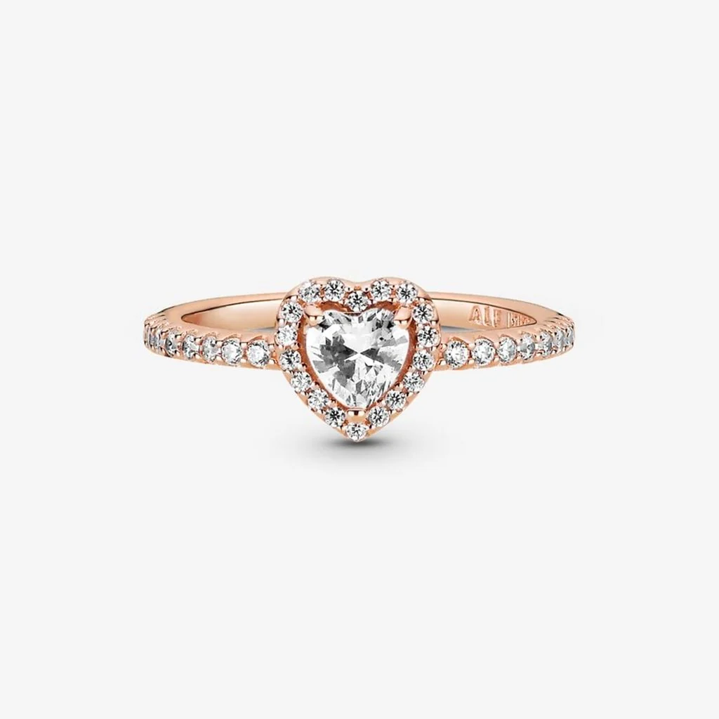PANDORA : Sparkling Elevated Heart Ring - Image 5