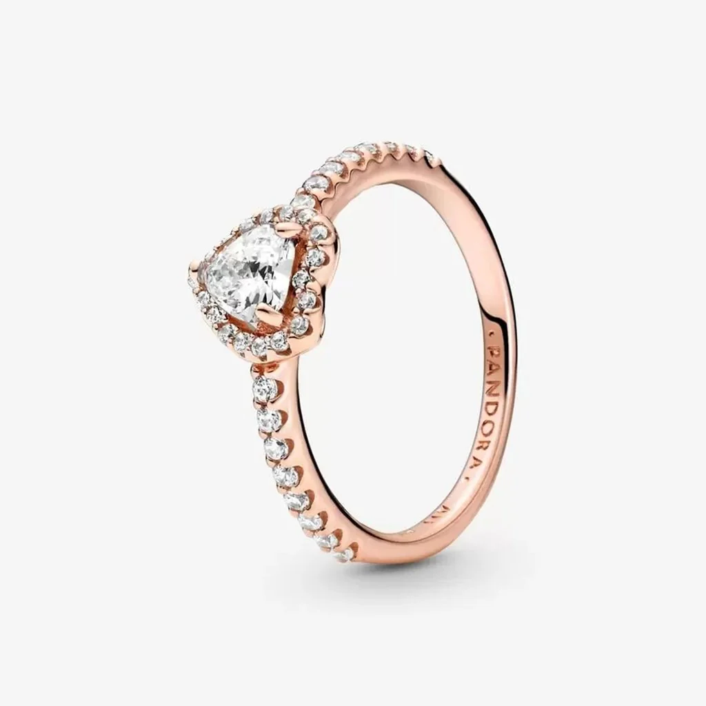 PANDORA : Sparkling Elevated Heart Ring - Image 7