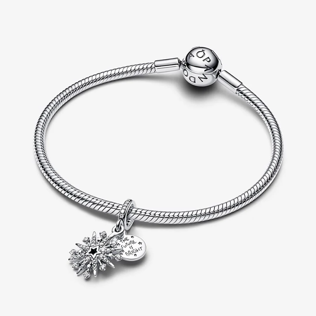 PANDORA : Sparkling Firework Double Dangle Charm - Image 4