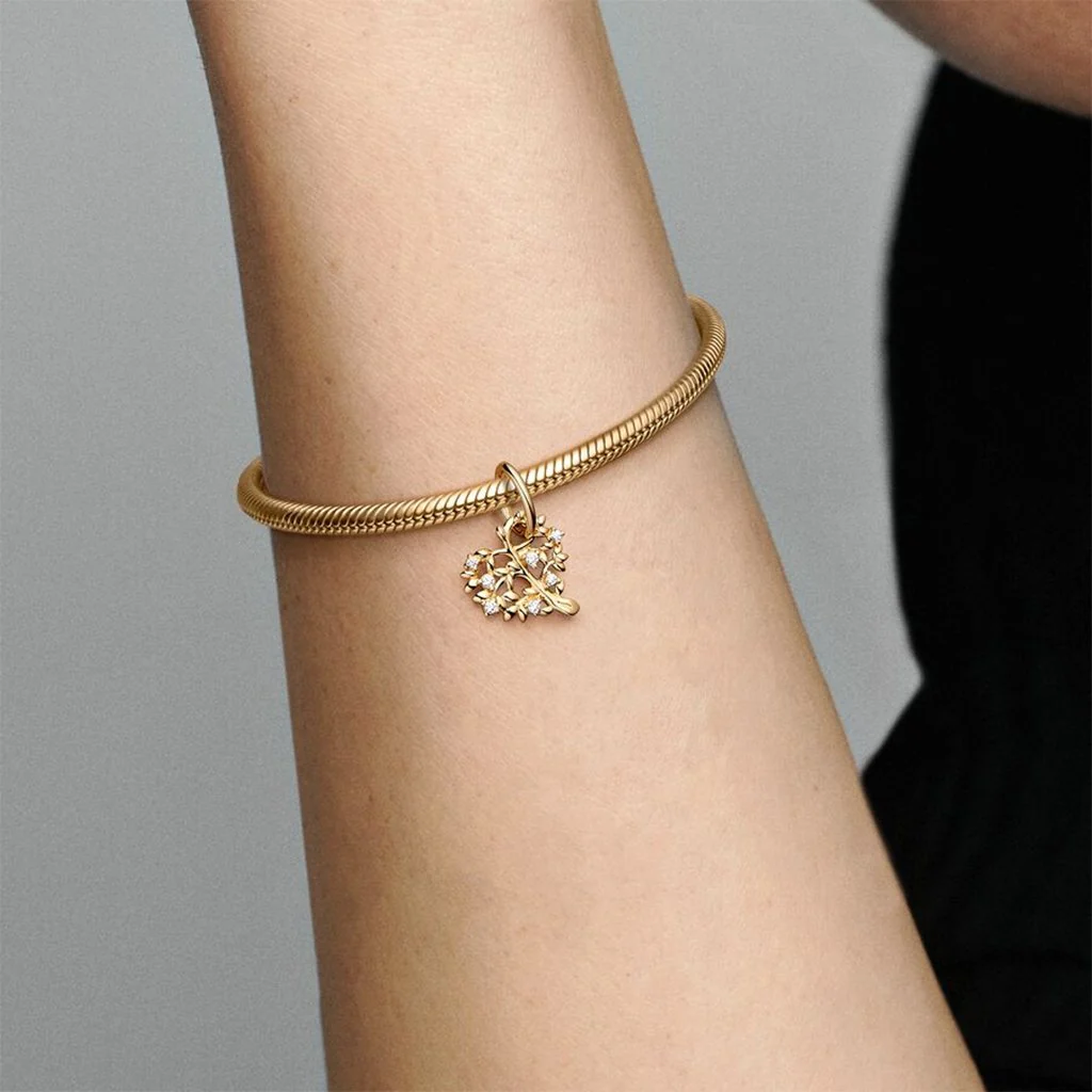 PANDORA : Sparkling Heart & Family Tree Dangle Charm - Image 4