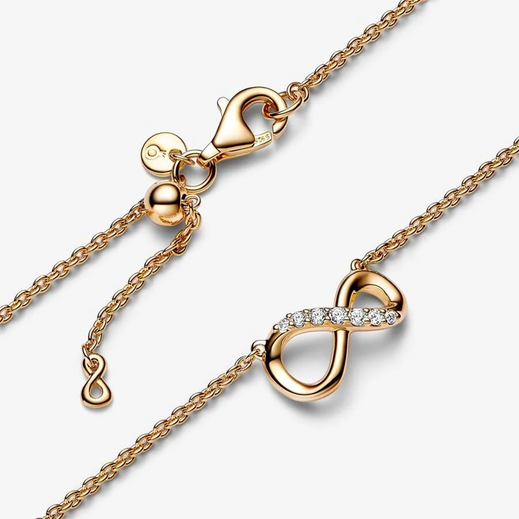PANDORA : Sparkling Infinity Collier Necklace in 14k Gold-plated mix - Image 4