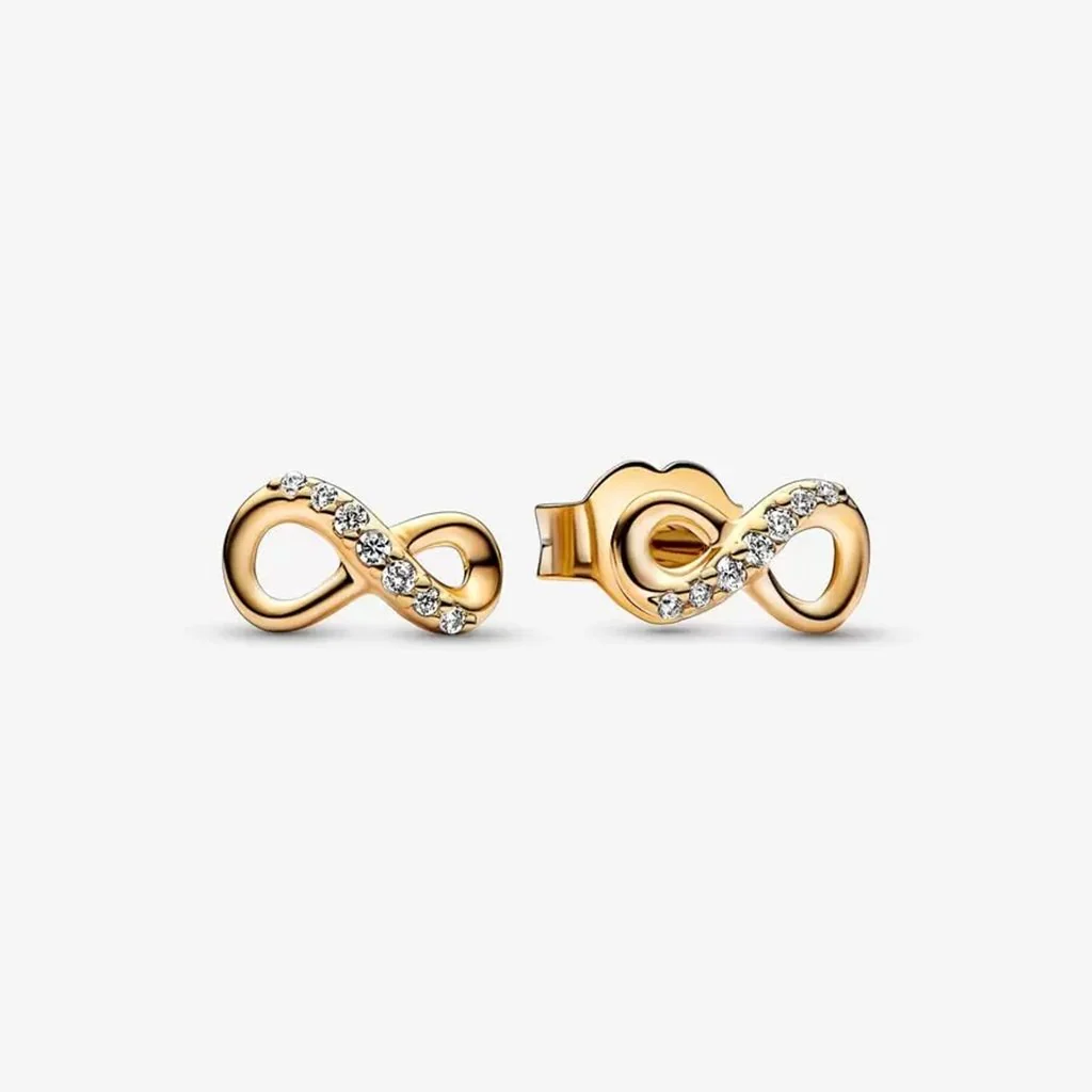 PANDORA : Sparkling Infinity Stud Earrings