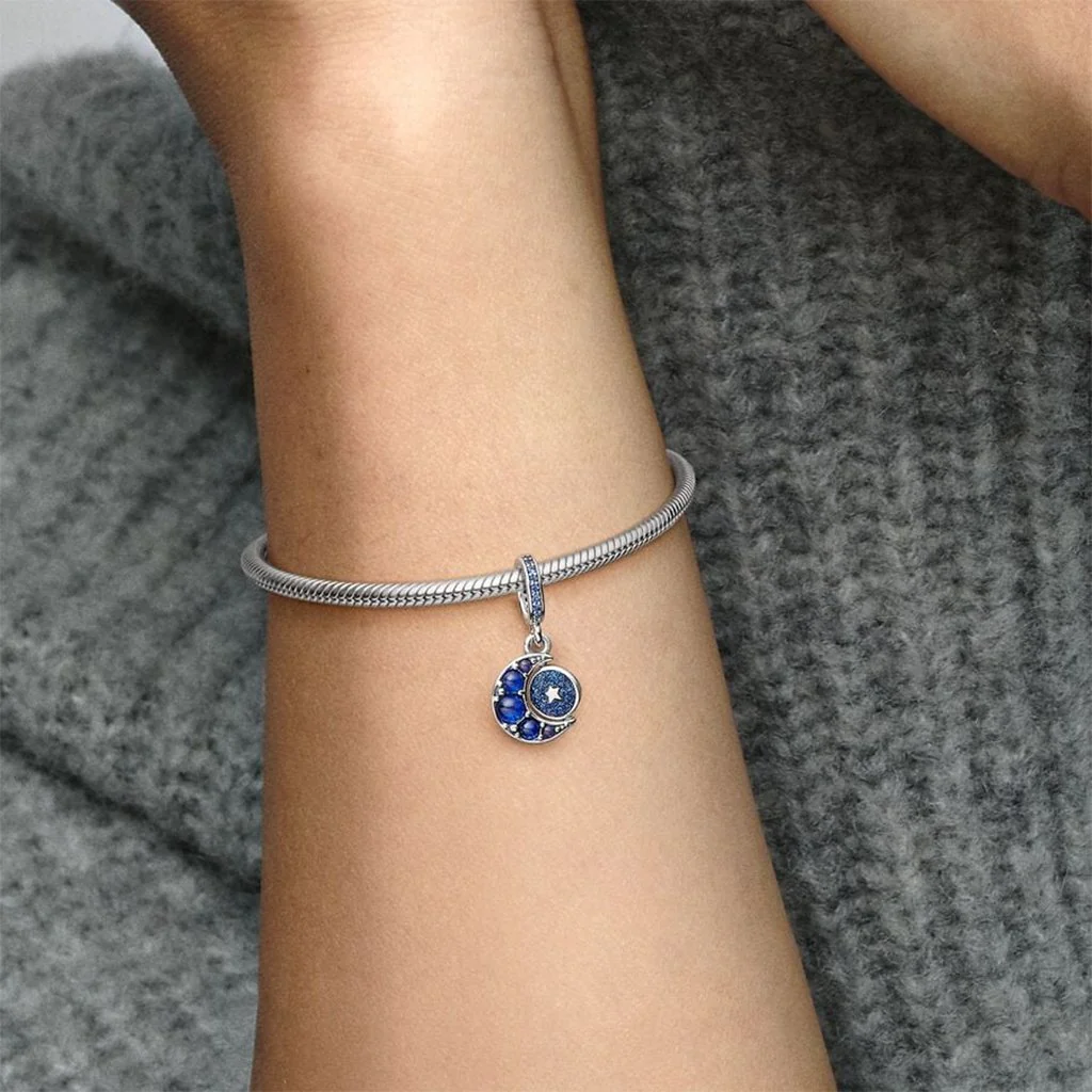 PANDORA : Sparkling Moon Spinning Dangle Charm - Image 4