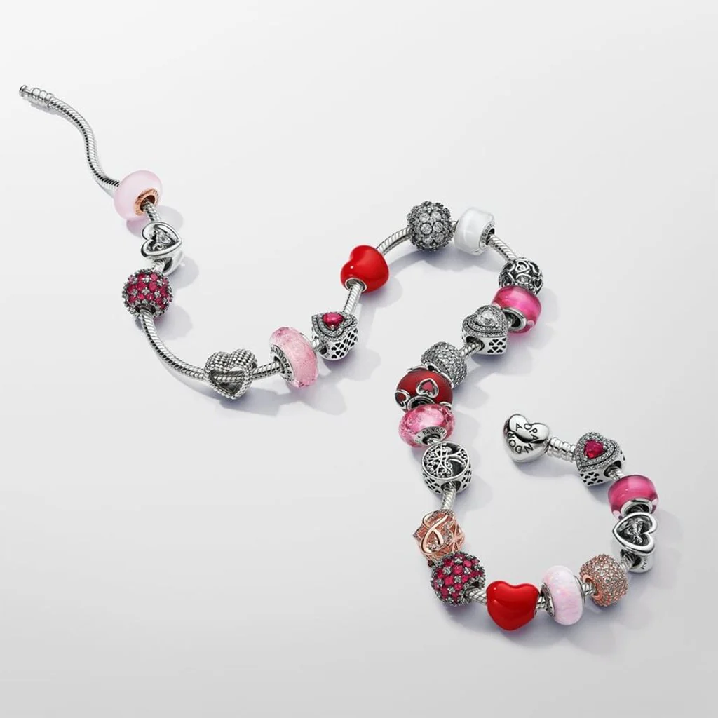 PANDORA : Sparkling Pavé Round Pink Charm - Sterling Silver - Image 3
