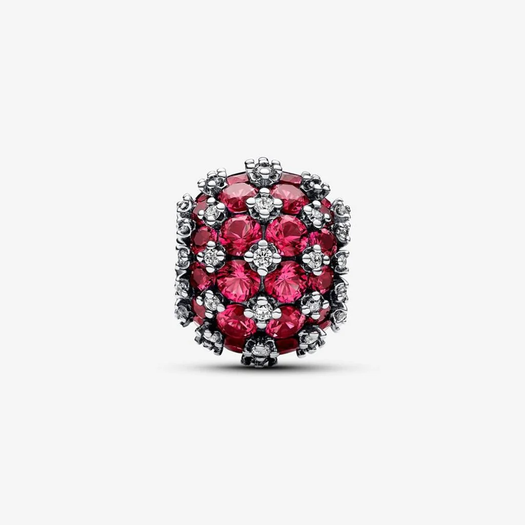 PANDORA : Sparkling Pavé Round Pink Charm - Sterling Silver - Image 5