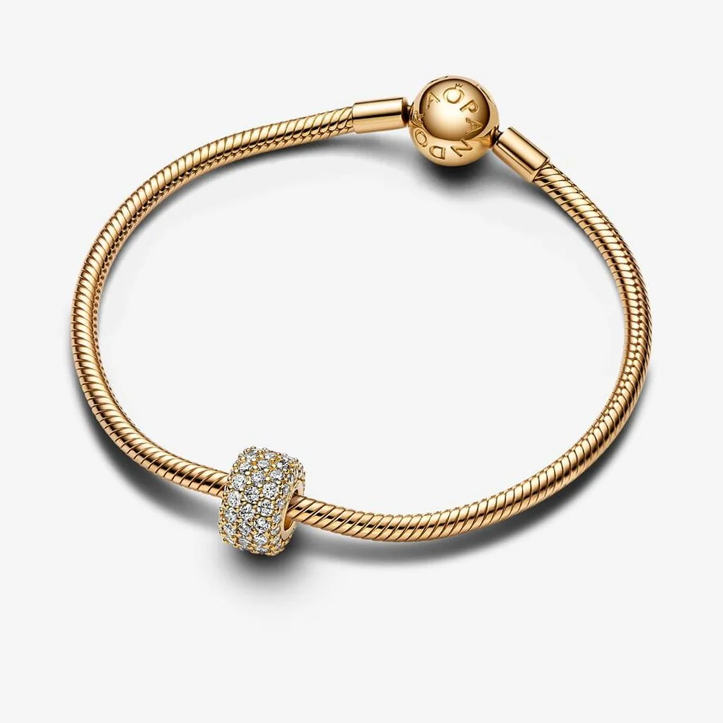 PANDORA : Sparkling Pavé Triple-row Charm - Gold plated - Image 2