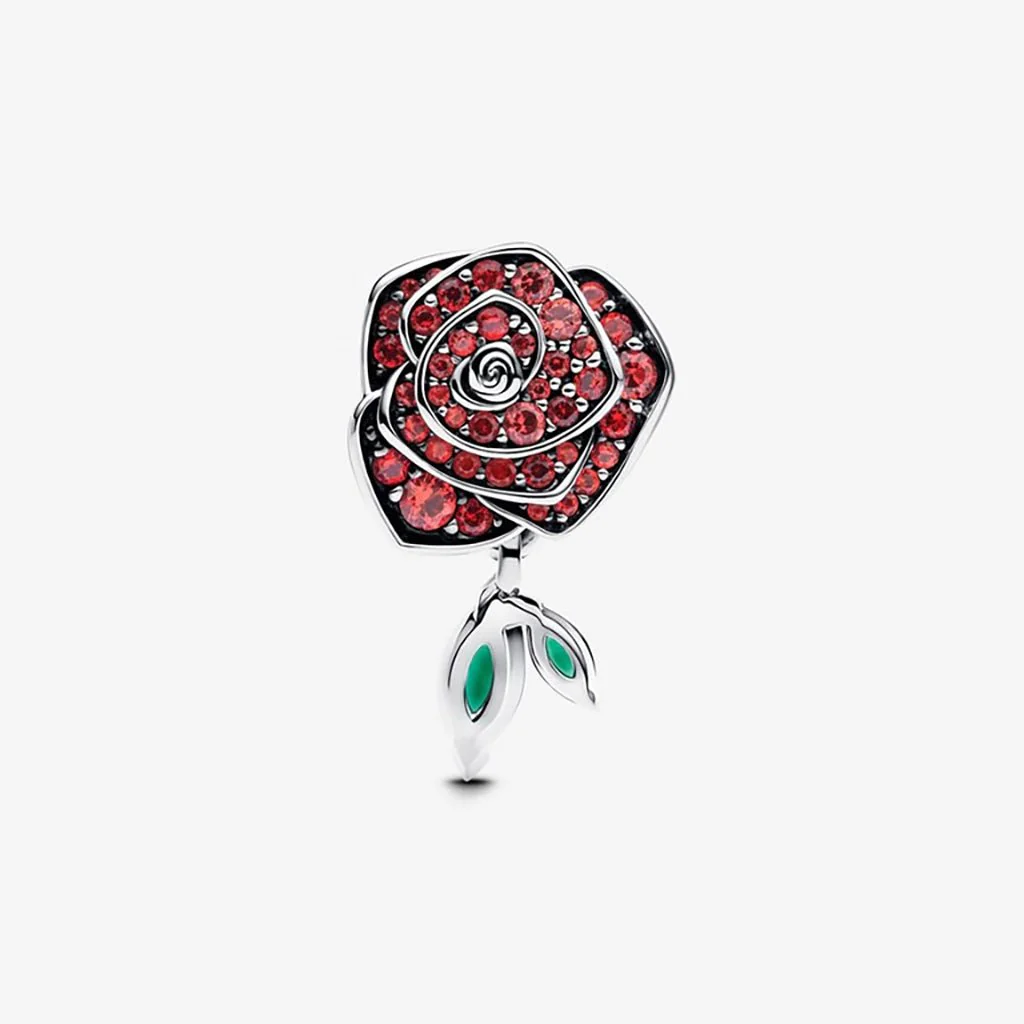 PANDORA : Sparkling Rose in Bloom Charm - Image 4