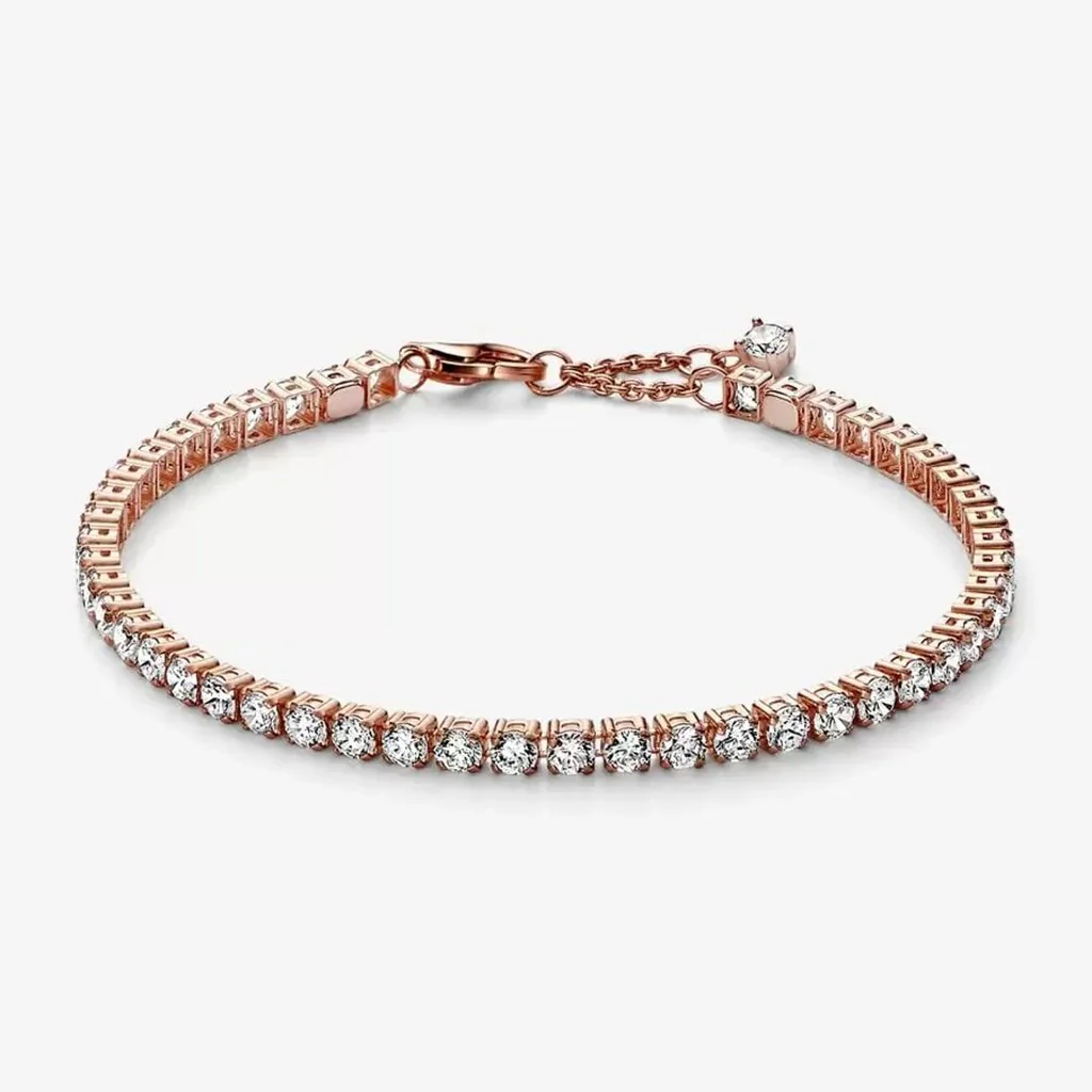 PANDORA : Sparkling Tennis Bracelet - Rose Gold