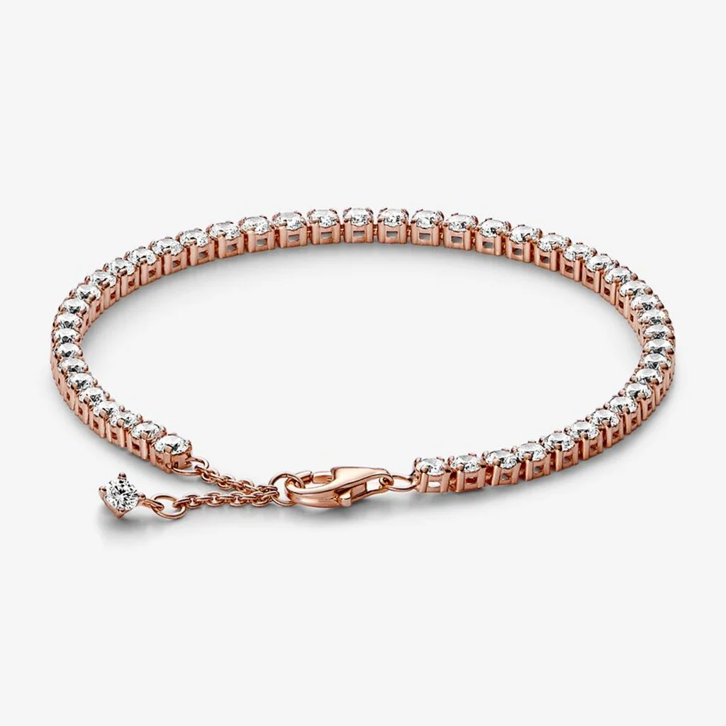 PANDORA : Sparkling Tennis Bracelet - Rose Gold - Image 4