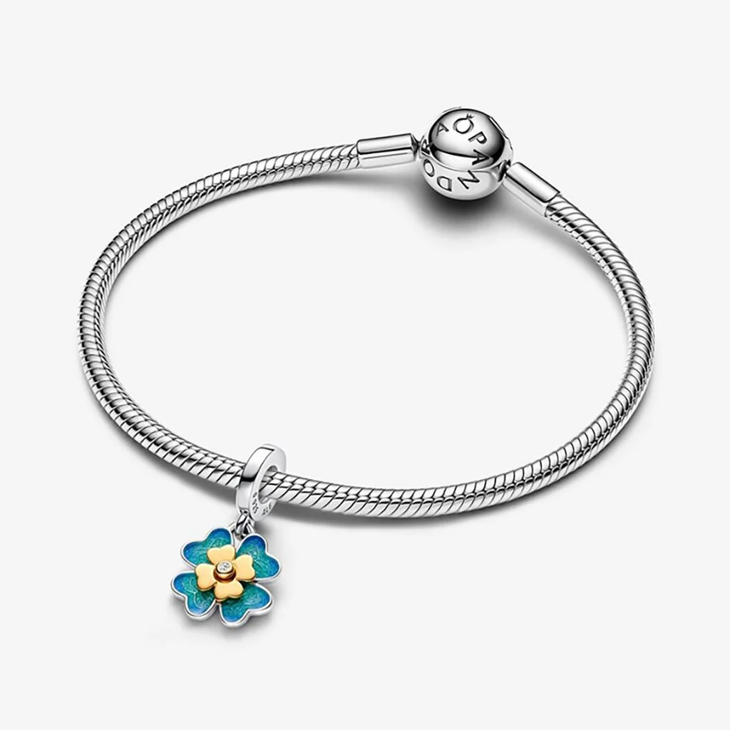 PANDORA : Spinnable Four Leaf Clover Lab-Grown Diamond Dangle Charm - Image 4