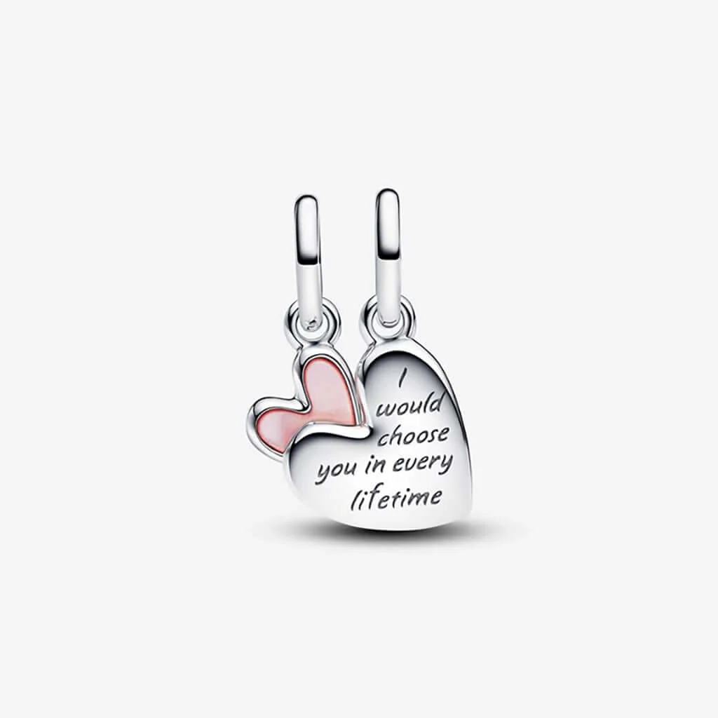 PANDORA : Splittable Mother & Daughter Dangle Charm - Sterling Silver - Image 3