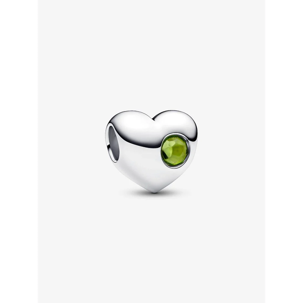 PANDORA : Spring Green Stone Heart Charm