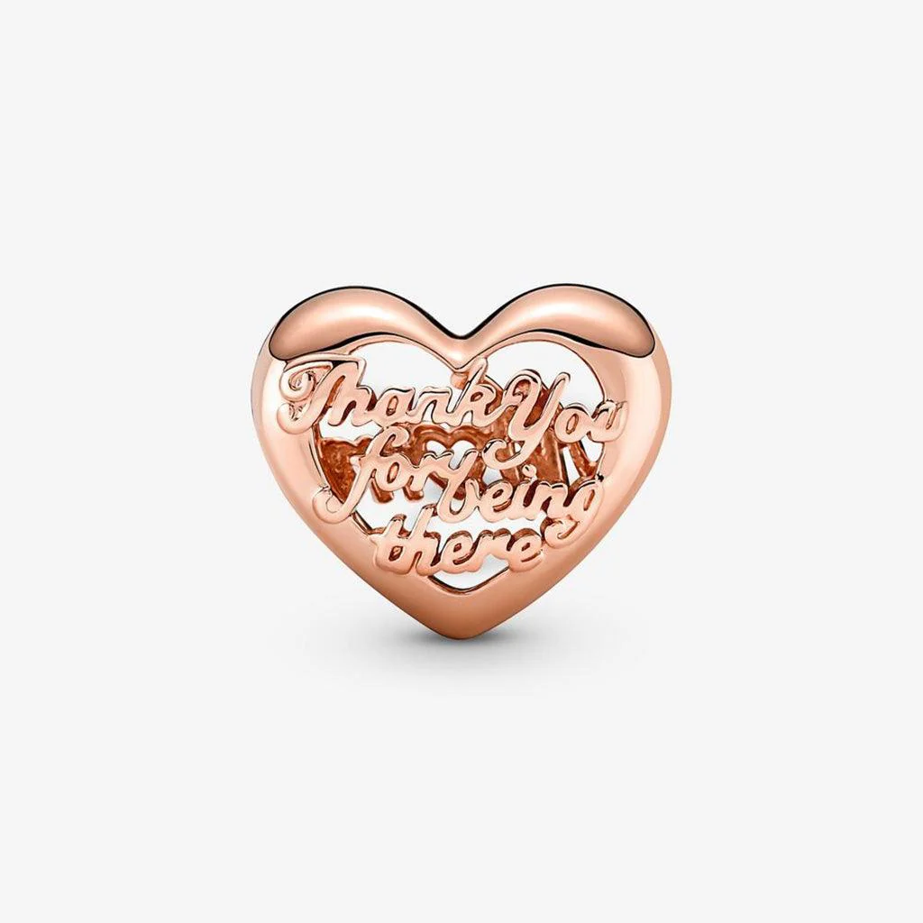 PANDORA : Thank You Mom Heart Charm - 14kt Rose Gold - Image 2