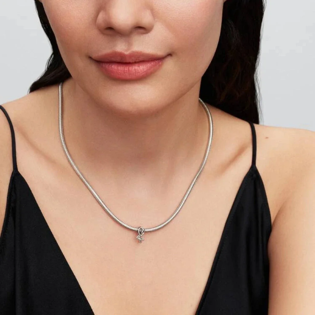 PANDORA : Tulip Openwork Charm - Silver - Image 5