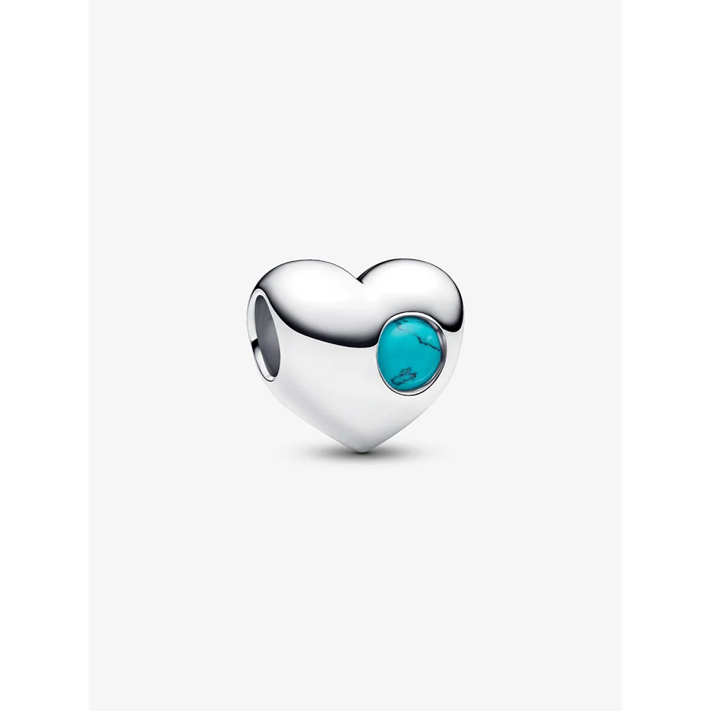 PANDORA : Turquoise Stone Heart Charm