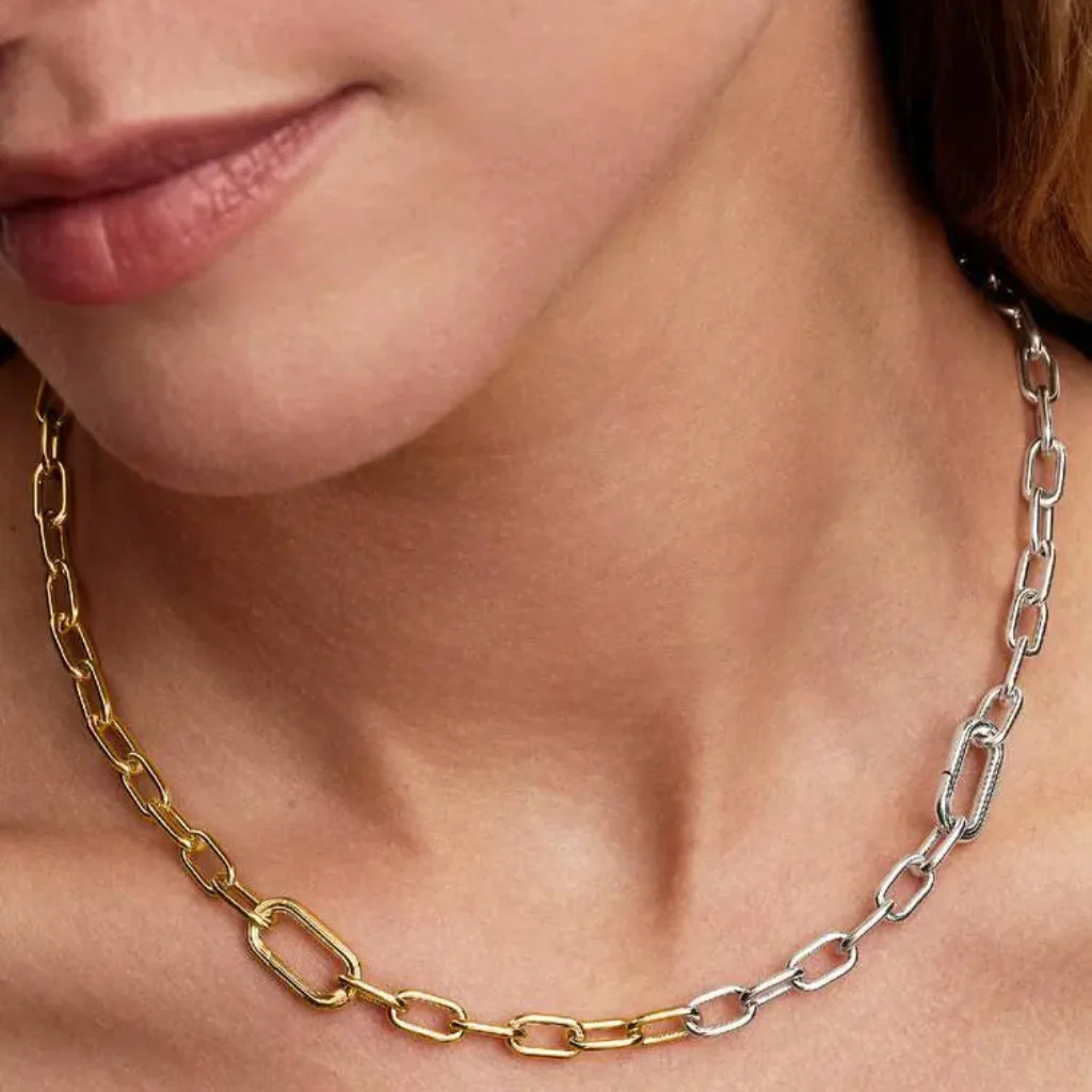 Pandora : Two-tone Link Chain Necklace - Image 3