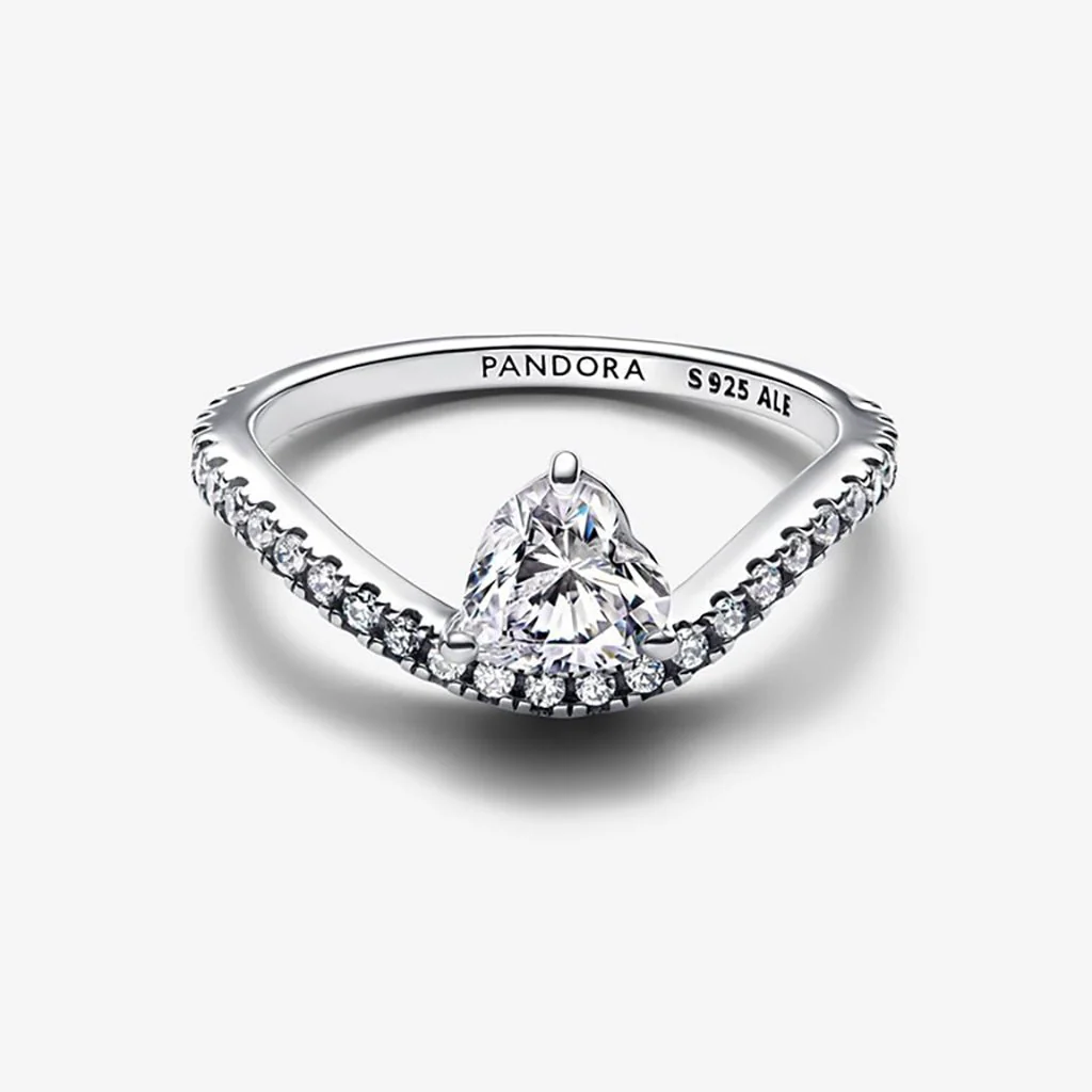 PANDORA : Wavy Pavé Heart Ring - Image 3