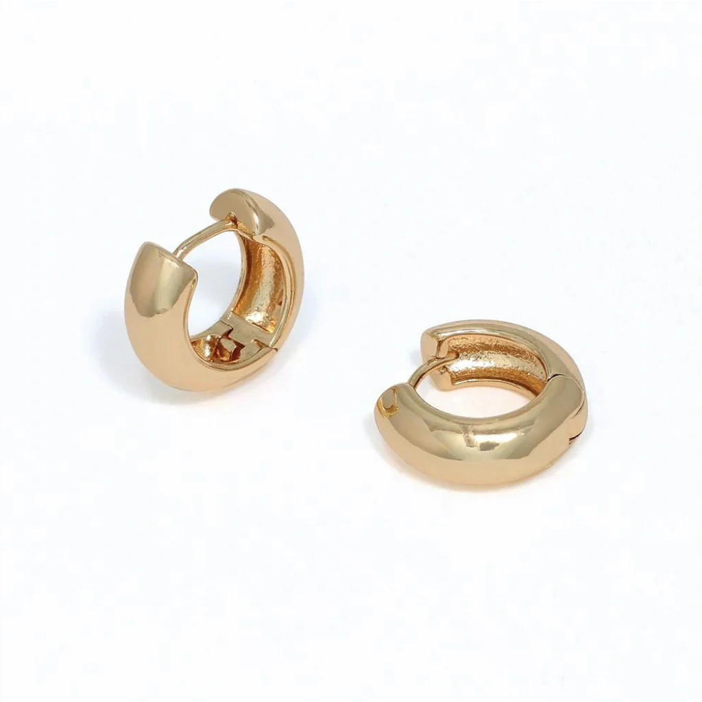 Periwinkle : Polished Gold Huggies Earrings