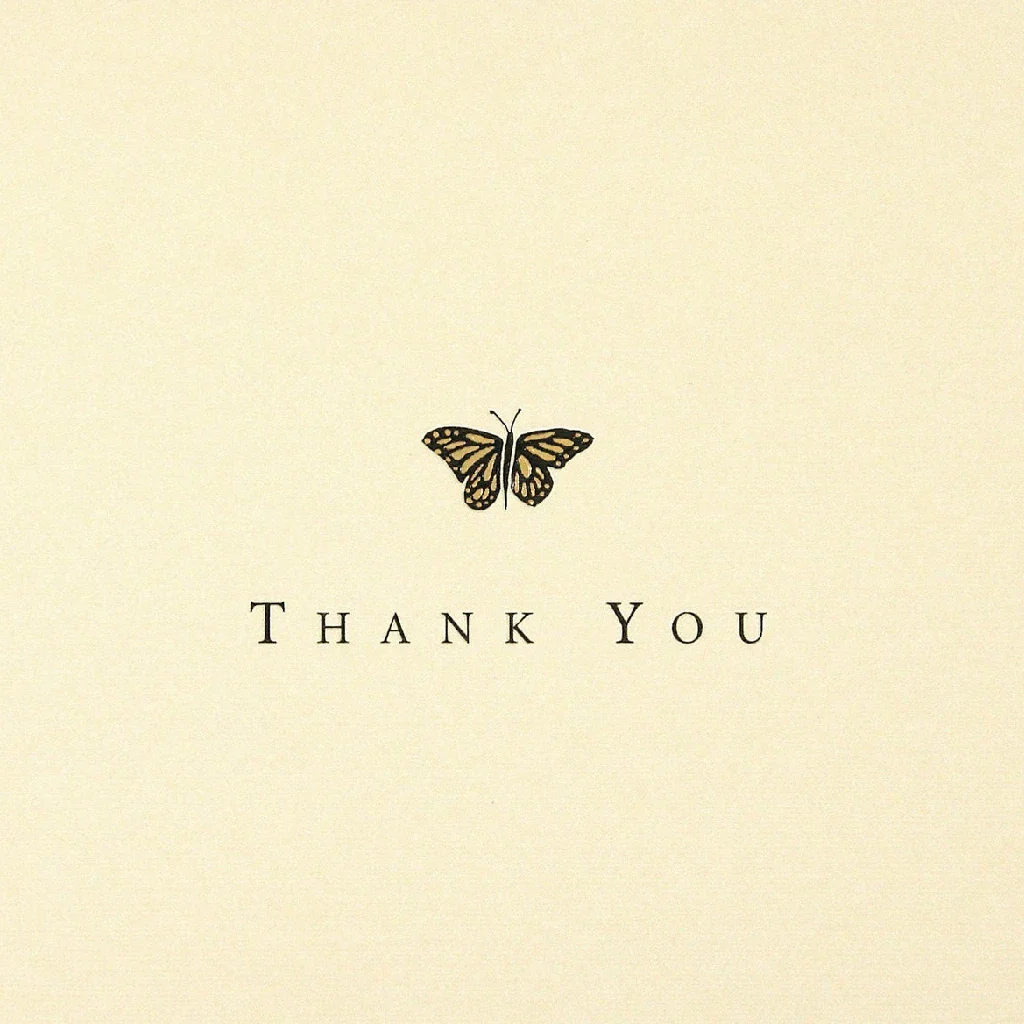 Peter Pauper Press : Gold Butterfly Thank You Notes