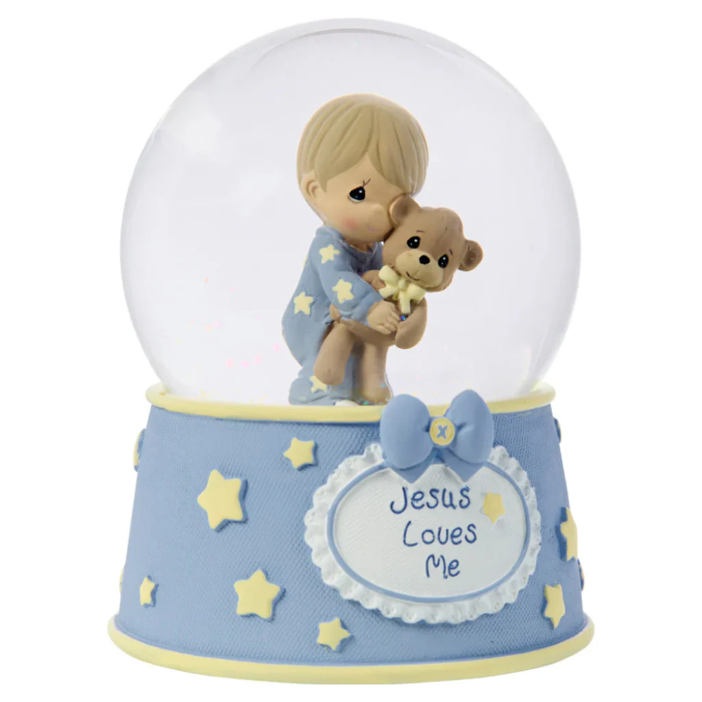 Precious Moments : Boy With Teddy Waterball - Image 2