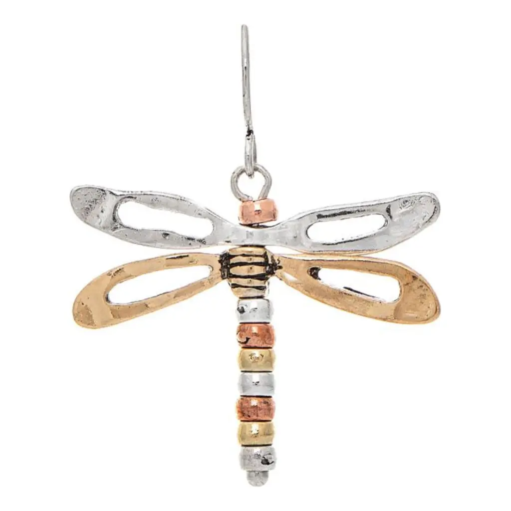 Rain Jewelry : Multimetal Moveable Wings Dragonfly Earring