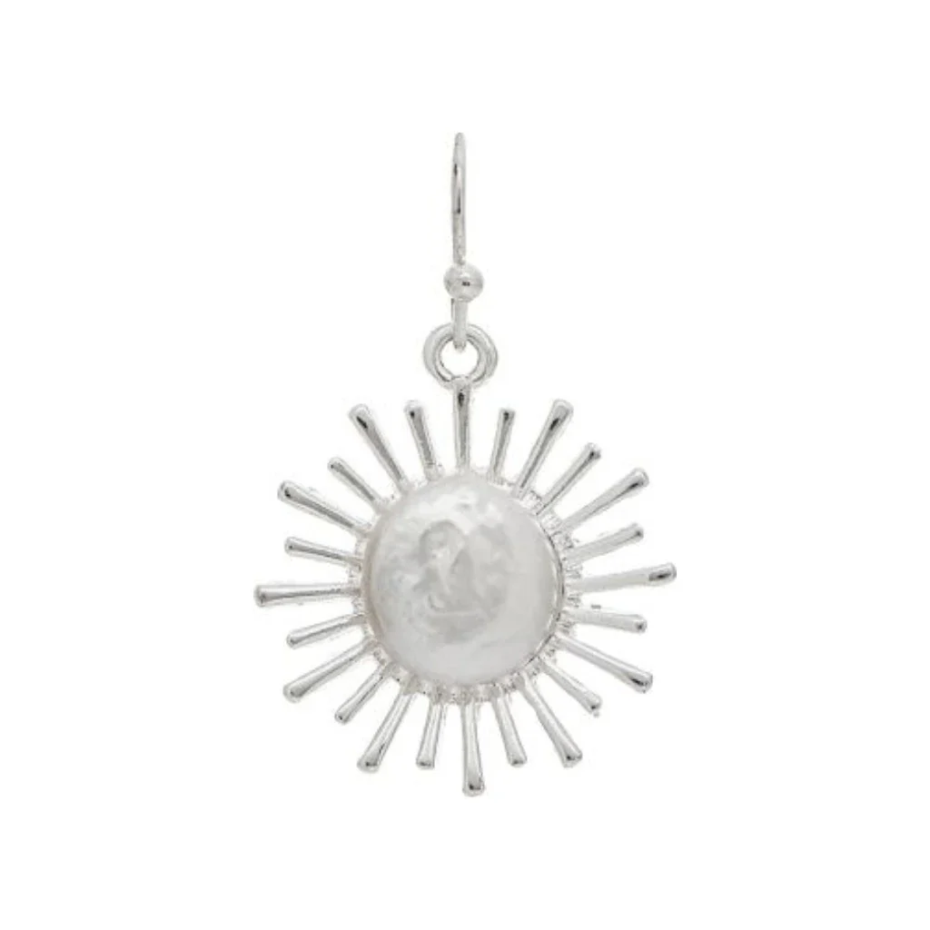 Rain Jewelry : Natural Freshwater Pearl Sunburst Earring - Image 2