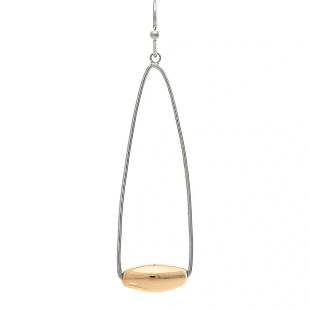 Rain Jewelry : Two Tone Wire Frame Tube Bead Earring