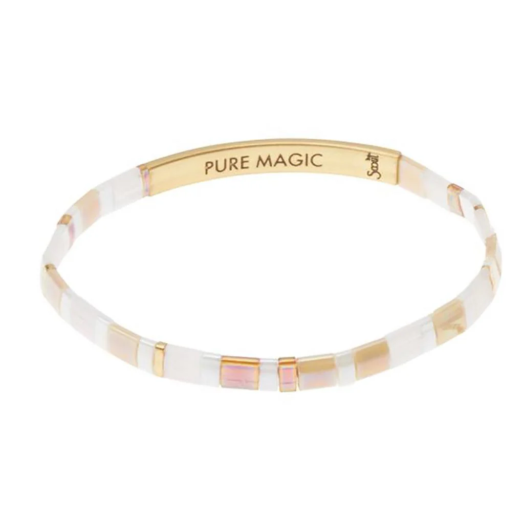 Scout Curated Wears : Good Karma Miyuki Bracelet - "Pure Magic" - Neutral/Gold