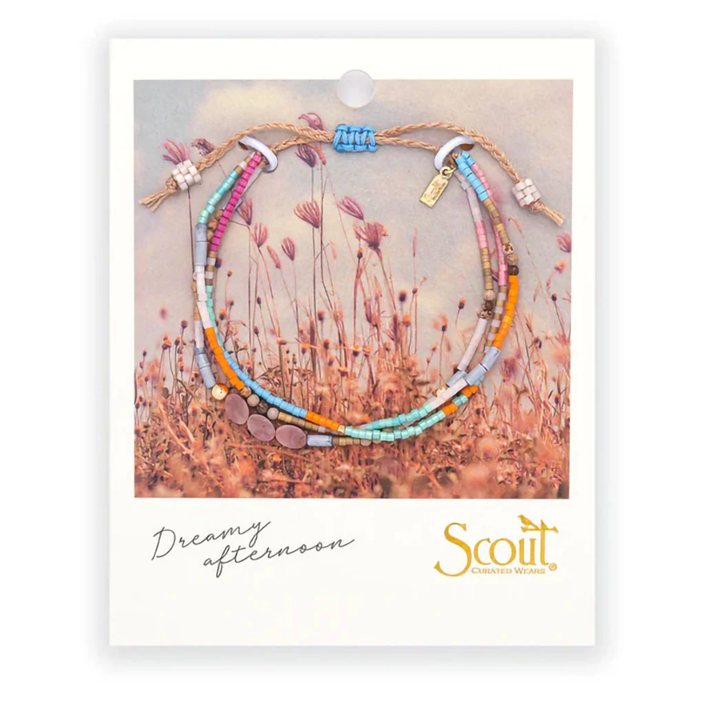 Scout Curated Wears : Mixed Media Bracelet - Love/Rhodochrosite/Gold - Image 3