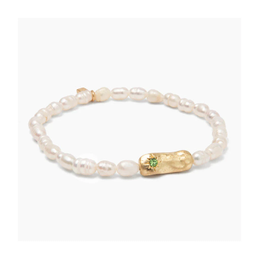 Scout Curated Wears : Pearl Affirmation Bracelet - Luck/Gold - Image 2