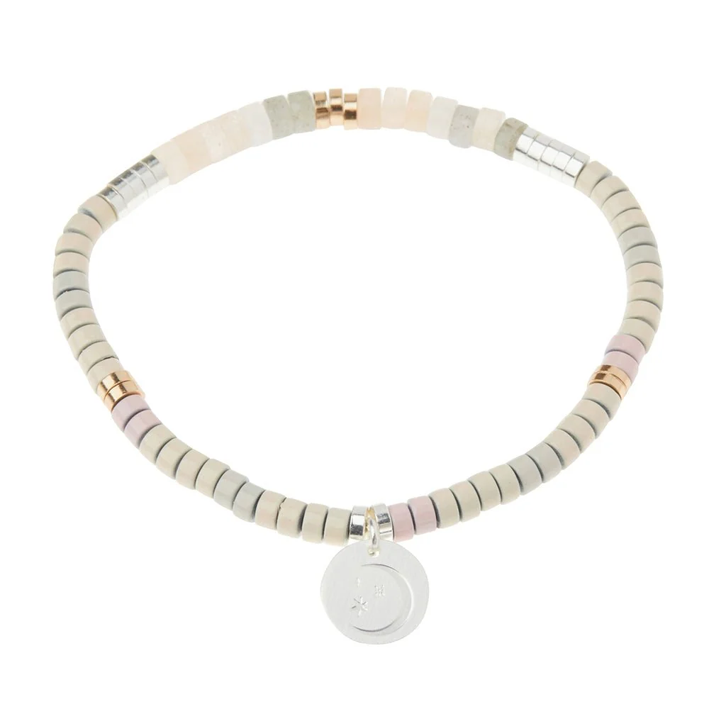 Scout Curated Wears : Stone Intention Charm Bracelet - Moonstone Silver Gold