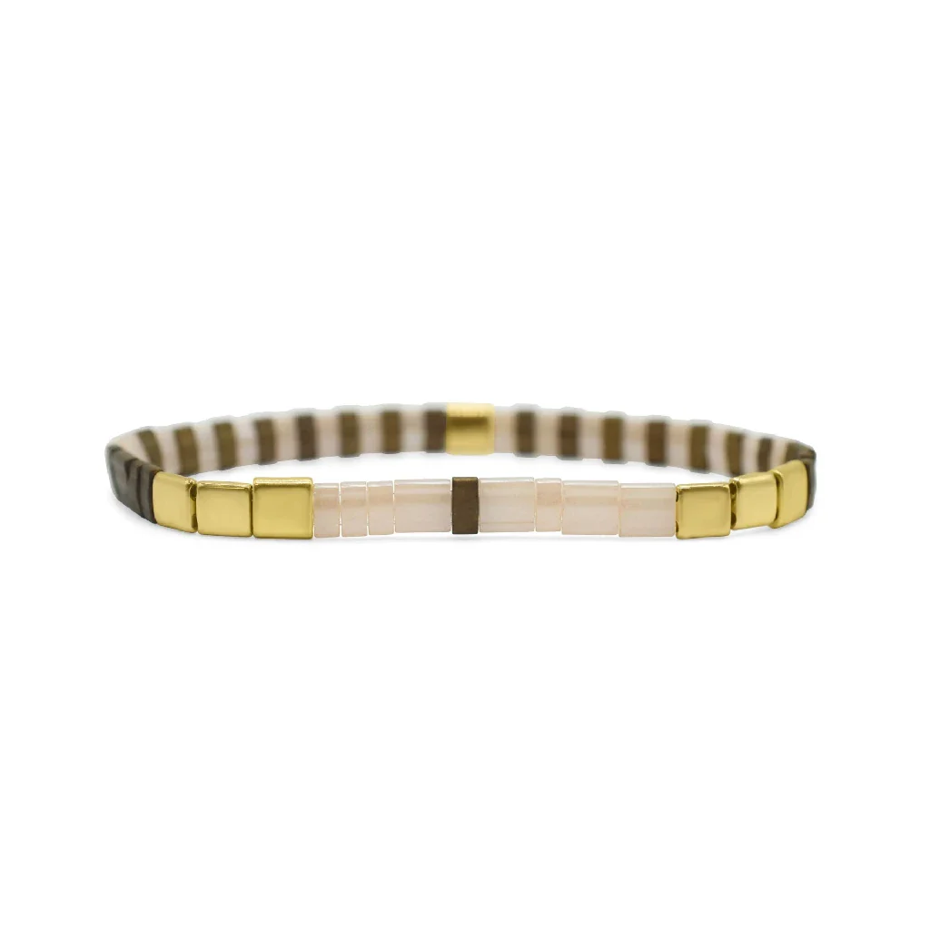 Stia : I LOVE YOU - Morse Code Tila Beaded Bracelet - Image 2