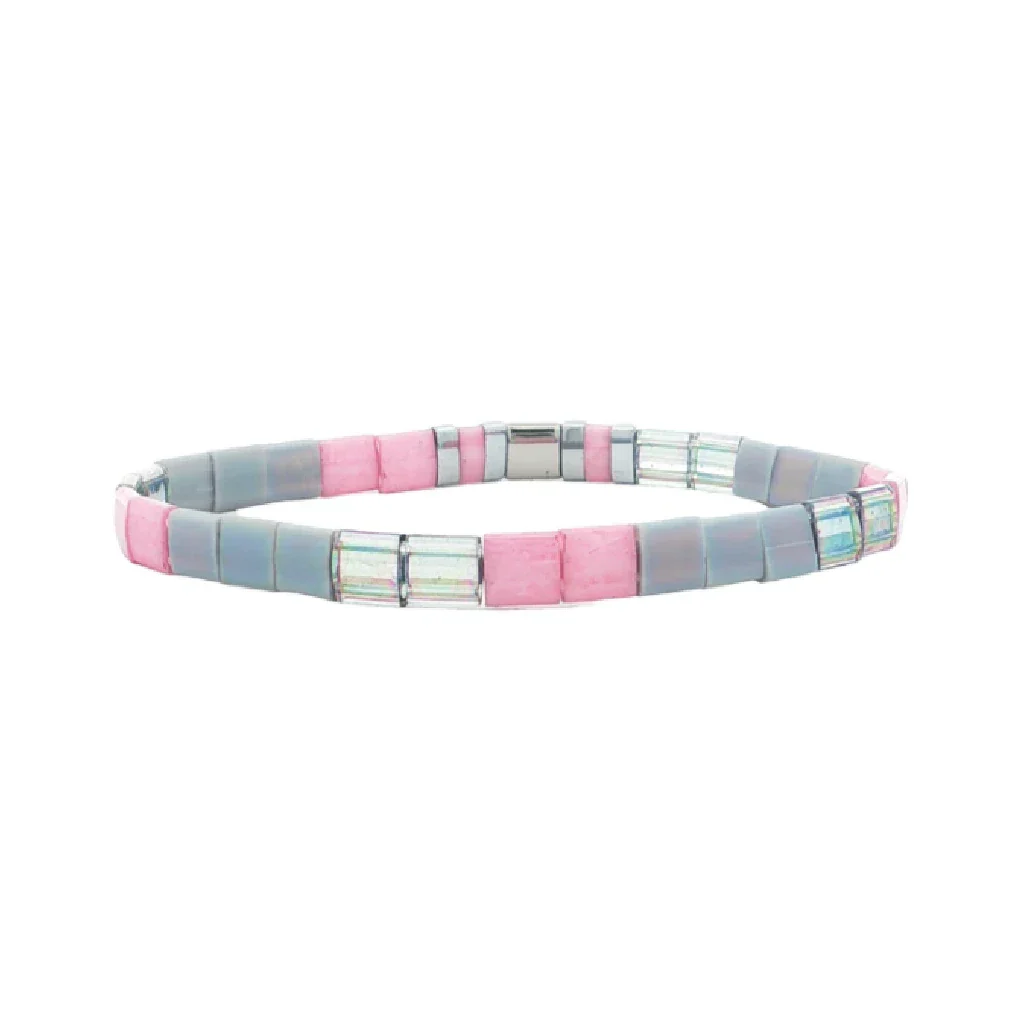 Stia : MOM - Morse Code Tila Beaded Bracelet - Image 2