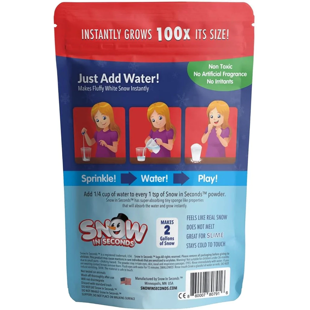Snow In Seconds : Instant Artificial Snow - Makes 2 Gallons - Image 4