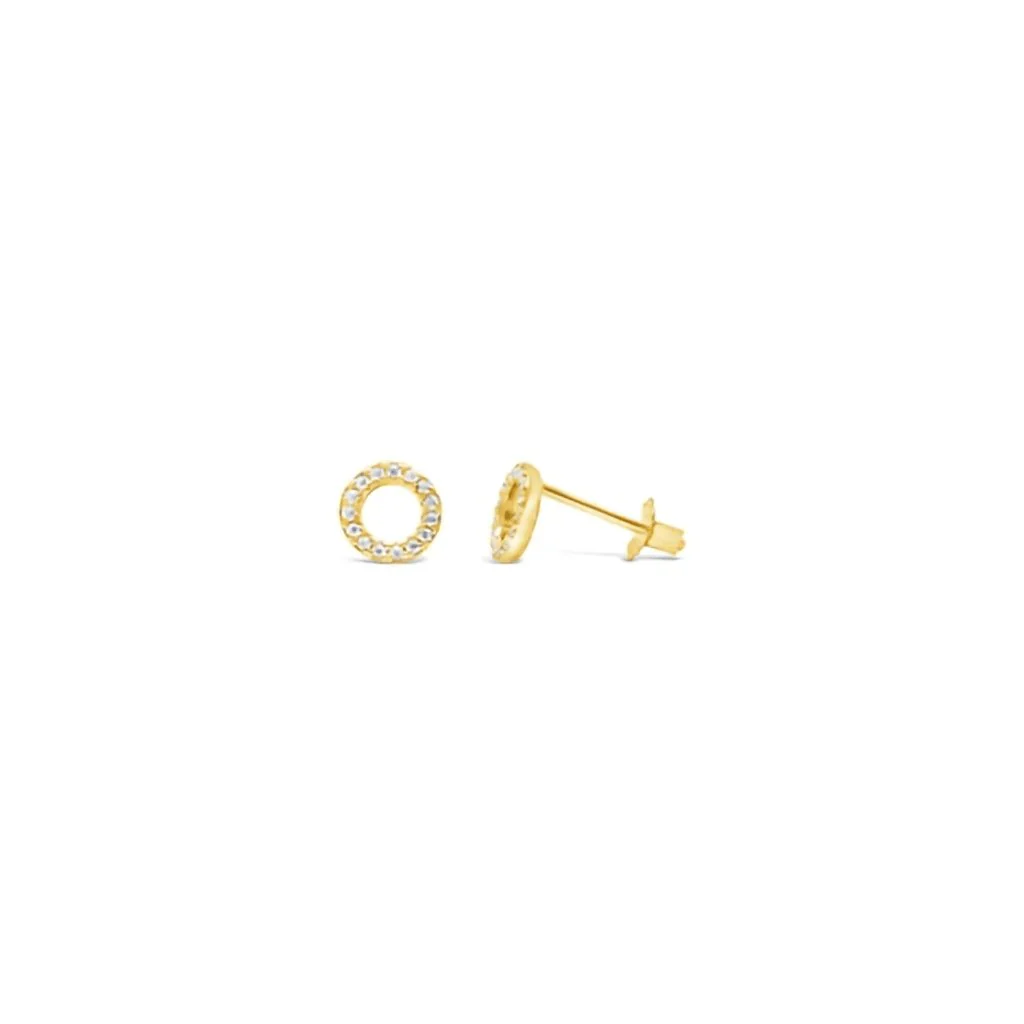 Stia : Pave Circle Sterling Stud Earring