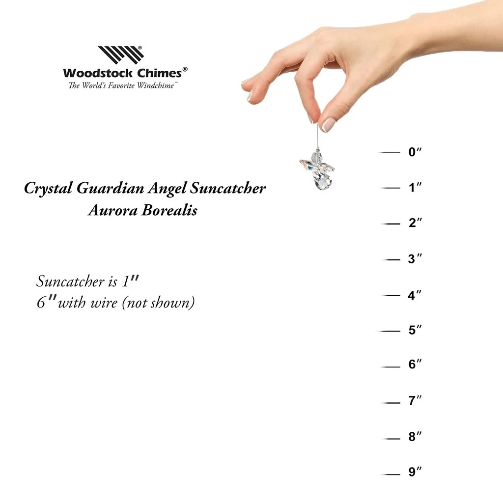 Woodstock Chimes : Crystal Guardian Angel Suncatcher - Aurora Borealis (April) - Image 4