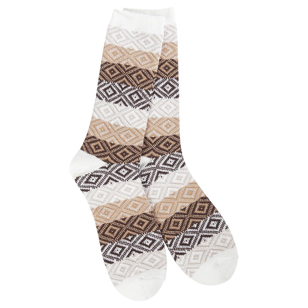 World's Softest Socks : Weekend Gem Crew in Chocolate Multi