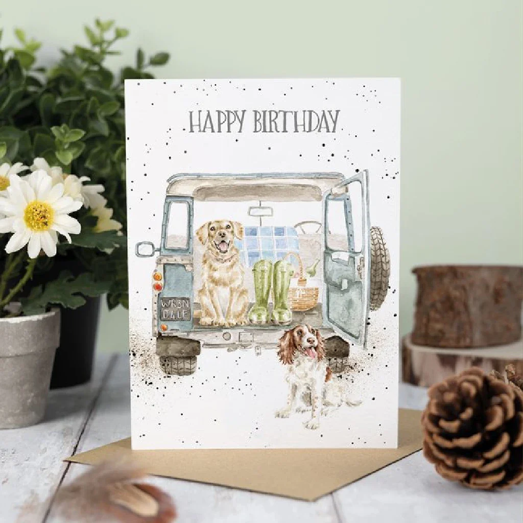 Wrendale : Barking Birthday' Labrador & Spaniel Birthday Card - Image 2