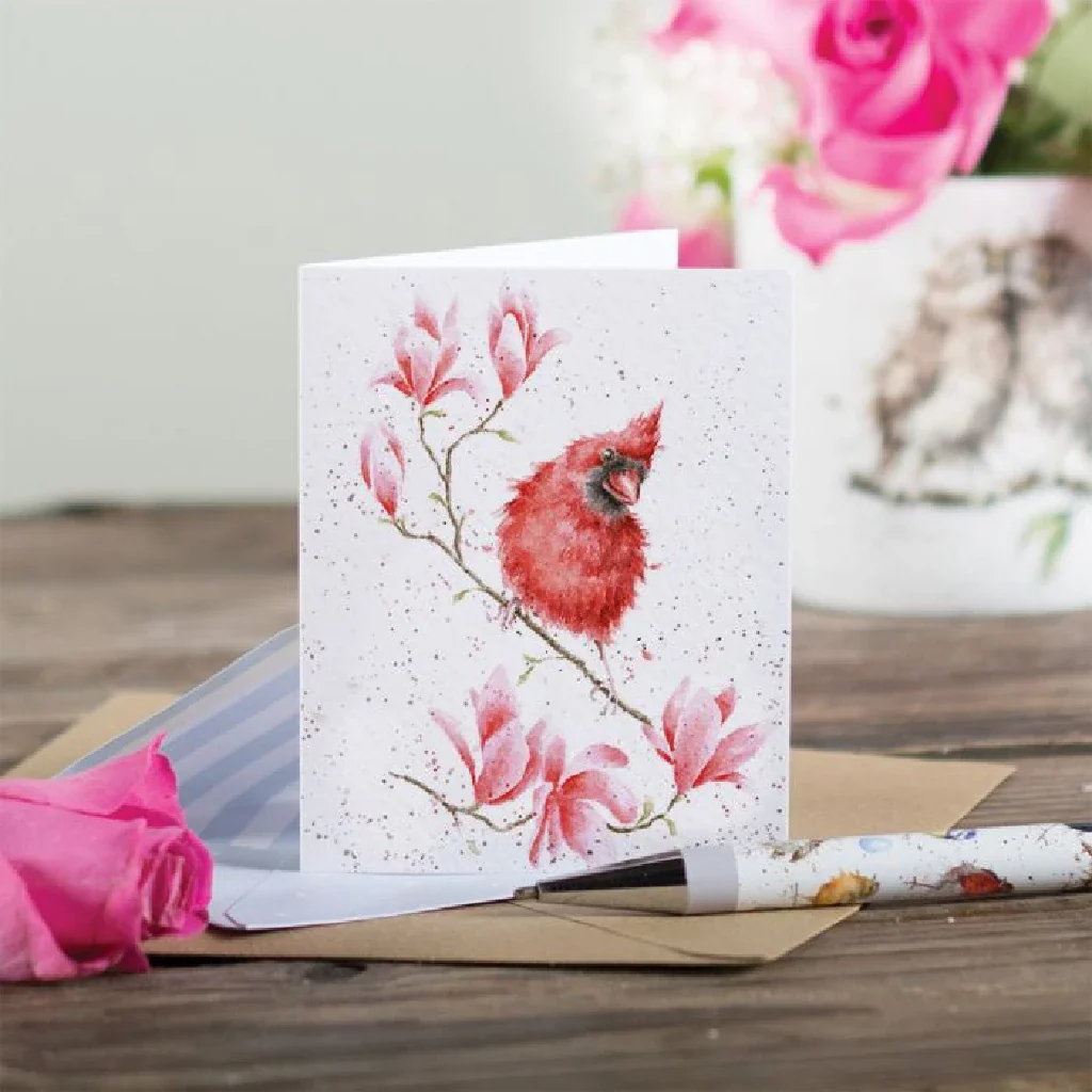 Wrendale : Blossom' Cardinal Bird Enclosure Card - Image 2