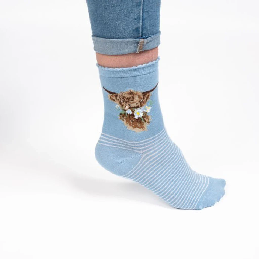 Wrendale : Daisy Coo' Highland Cow Socks - Image 3